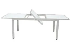 VILLANA Ausziehtisch, Silber/weiß, Alu/Sicherheitsglas, 160/220x90 Cm, Flügelmechanismus -Ausgewählte Gartenmöbelgeschäfte 9 13395 2.jpg