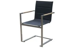 OUTFLEXX Set, Schwarz, Edelstahl/Teak, Tisch 180/240 X 100 Cm, 6 Stapelstühle Gepolstert -Ausgewählte Gartenmöbelgeschäfte 9 14137.jpg