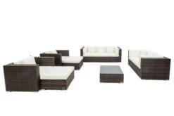 OUTFLEXX Loungemöbel-Set, Braun Marmoriert, Polyrattan, 9 Pers, Wasserfeste Kissenbox, Inkl. Beistelltisch -Ausgewählte Gartenmöbelgeschäfte 9 16062 BOX B.jpg