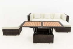OUTFLEXX Loungemöbel-Set, Braun Marmoriert, 5 Pers, Polyrattan, Wasserfeste Kissenbox, Inkl. Loungetisch -Ausgewählte Gartenmöbelgeschäfte 9 16068 BOX D.jpg