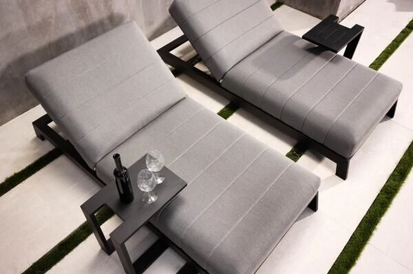 OUTFLEXX Bite Loungeliege, Flanelle, Alu/Sunbrella, 203 X 90 X 38 Cm, 4-fach Verstellbar 10 OUTFLEXX Bite Loungeliege, Flanelle, Alu/Sunbrella, 203 X 90 X 38 Cm, 4-fach Verstellbar – Bild 8