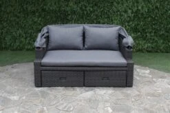 OUTFLEXX Fontana Loungebett, Grau, Polyrattan, Doppel-halbrund, Mit Unterschiebbaren Hockern, Dach Klappbar -Ausgewählte Gartenmöbelgeschäfte 9 18545.jpg
