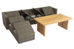 OUTFLEXX Loungegarnitur, Polyrattan/Teakholz, Tisch 160x90cm, Für 6 Personen, Wasserfeste Kissenbox -Ausgewählte Gartenmöbelgeschäfte 9 19394.jpg